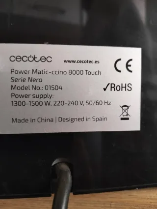 Cafetera Automática Cecotec power matic-ccino 800