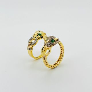 ANILLO PANTERA CON ESMALTE. Oro 18k