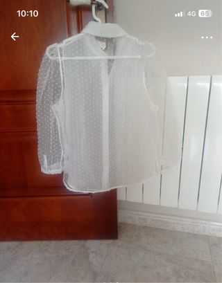 Camisa transparente de manga larga