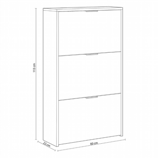 Zapatero 3 Trampones. Blanco Brillo y Roble