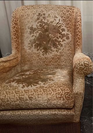 Divano e 2 poltrone in tessuto