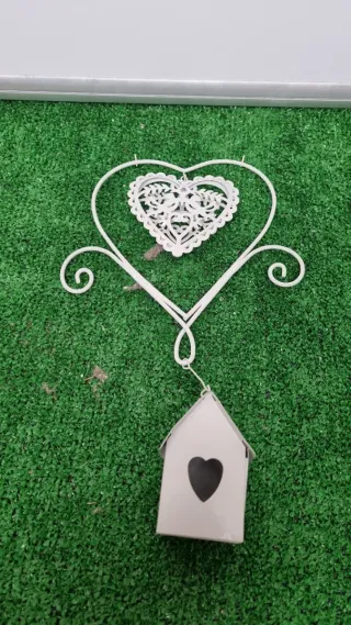 Corazón peluche, perrito y corazón adorno