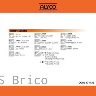 Caja Herramientas 65 Piezas Alyco 171136