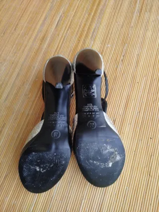 Sandalias tacón plateadas