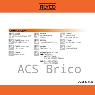 Caja Herramientas 65 Piezas Alyco 171136
