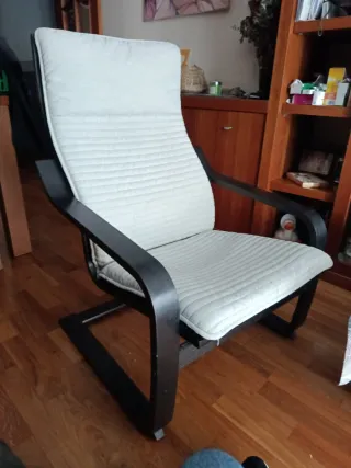 Sillón Ikea Poang Tela y Madera color negro