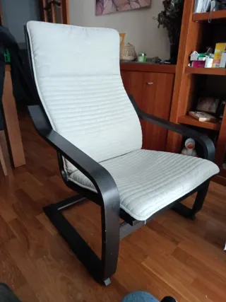 Sillón Ikea Poang Tela y Madera color negro