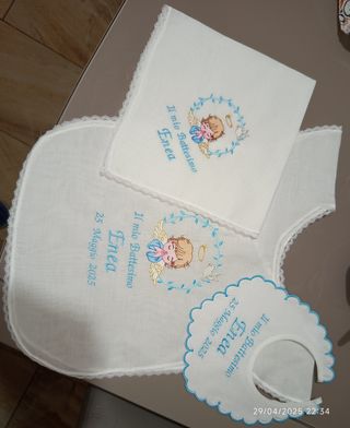 Set Battesimo Bimbo Ricamato