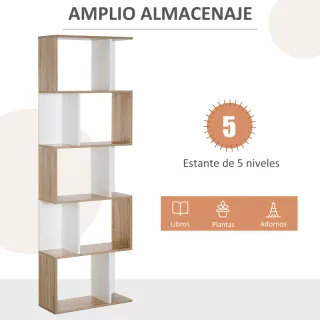 Estantería S 5 Niveles Madera Blanca