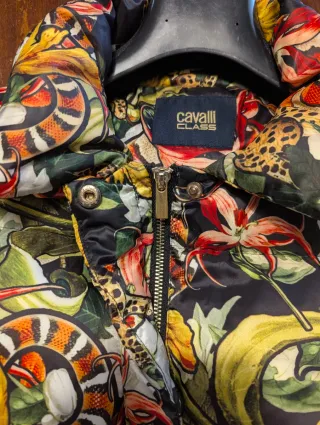 Piumino Cavalli Class - Stampa Tropical Animalier