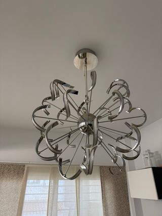 Lámpara de salón moderna metal plateado