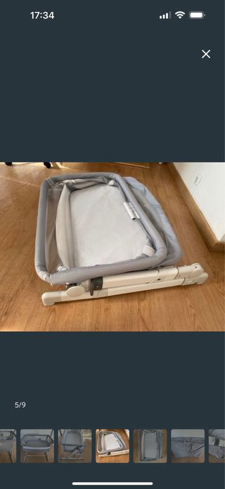 Cuna colecho Chicco gris, se pliega.