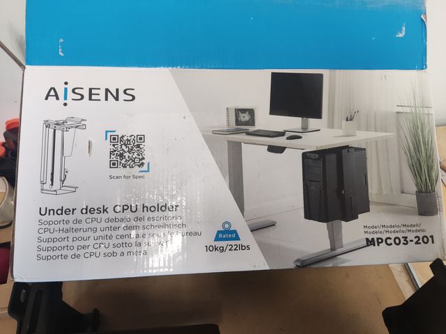 AISENS Soporte Giratorio,Altura Personalizable CPU