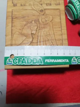 Cassetta Legno Intagliata Scena Cavaliere