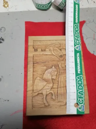 Cassetta Legno Intagliata Scena Cavaliere