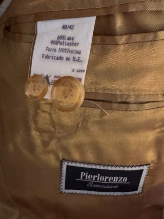 Chaqueta PierLorenzo Lana Beige Hombre Talla 42