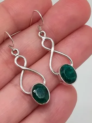 Pendientes Plata 925 y Esmeralda