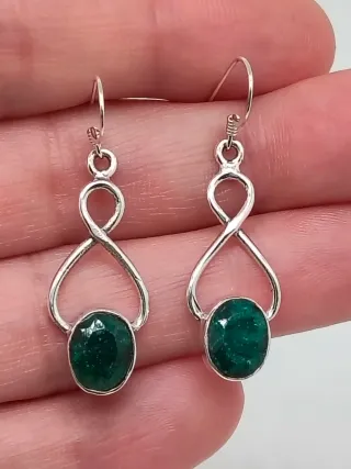 Pendientes Plata 925 y Esmeralda