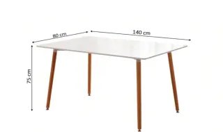 Mesa Nórdica Blanca Patas Madera