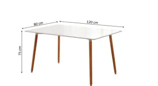 Mesa Nórdica Blanca Patas Madera