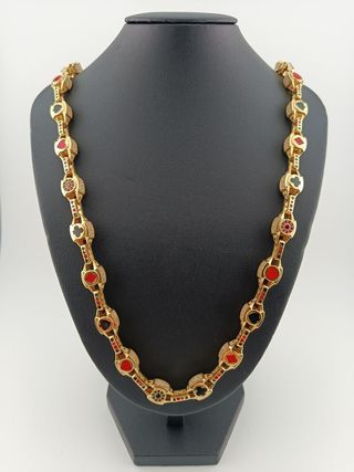 Cadena Poker Oro y Rojo