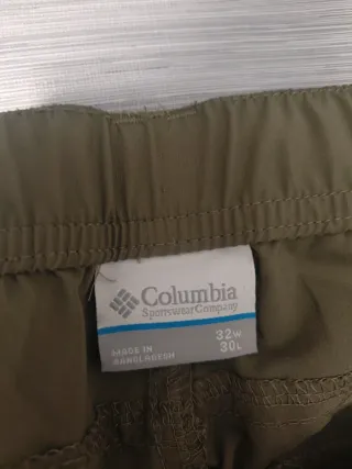 Pantalón Columbia Verde Talla 32W/30L,nuevo