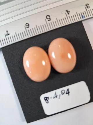 Coppia Cabochon Corallo Arancio/Rosa