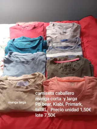 Camisetas caballero manga corta, de varias marca.