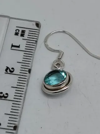 Pendientes Plata 925 y Topacio Azul