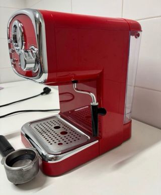 Cafetera Espresso Mandine Roja Retro
