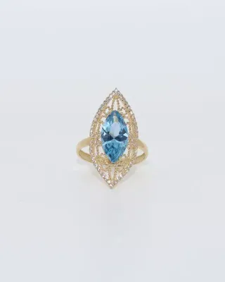 LANZADERA PEQUEÑA PIEDRA ROSA Y CIRCONITAS.