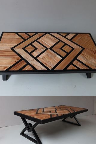 Mesa de centro hierro y madera