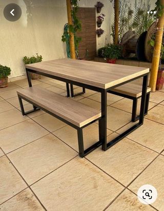 Mesa de centro hierro y madera