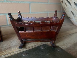 Dormitorio miniatura madera casa muñecas