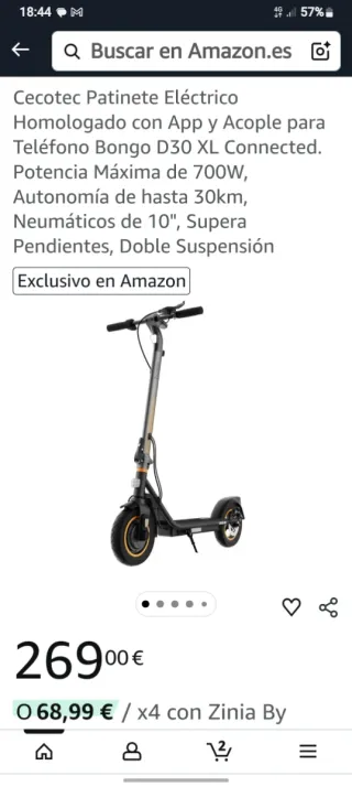 Patinete Eléctrico Cecotec Bongo D30 XL