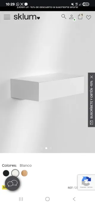 Cajón recibidor blanco suspendido