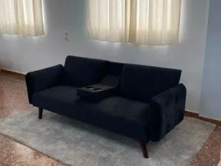 Sofá Cama Roma Negro Terciopelo