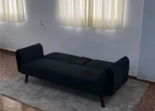 Sofá Cama Roma Negro Terciopelo