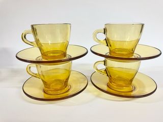 Set 4 Tazzine Caffè Italia Vetro Ambra