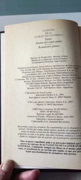 Poema del Cante Jondo. Romancero gitano.