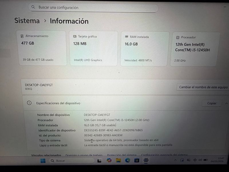 Lenovo IdeaPad i5 12th Gen / 16GB RAM / 500GB SSD afbeelding 4