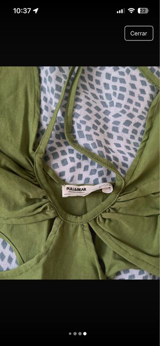 Vestido Pull&Bear verde con aberturas