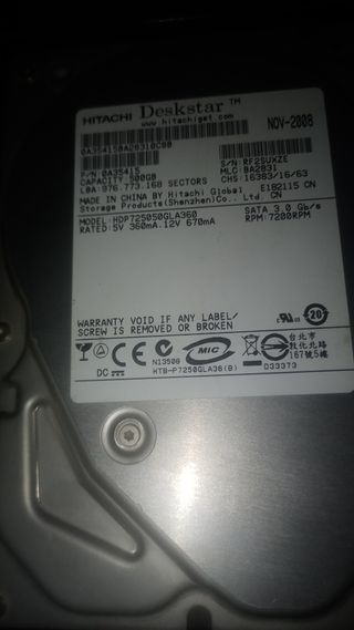 Lote 5 Discos Duros 500GB + 1 de 200GB