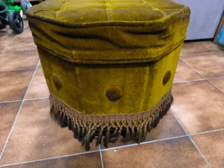 Puff otomana terciopelo verde caqui