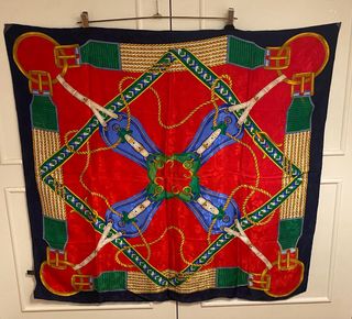 Foulard seta 100% Made in Italy 85x80 Vintage 1980