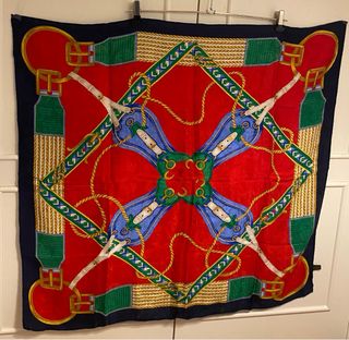 Foulard seta 100% Made in Italy 85x80 Vintage 1980