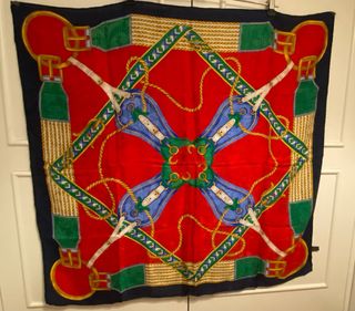 Foulard seta 100% Made in Italy 85x80 Vintage 1980