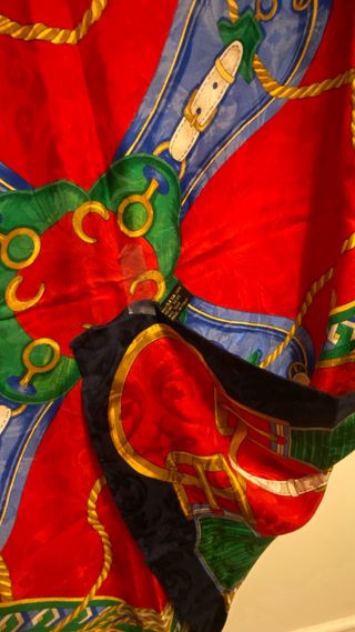 Foulard seta 100% Made in Italy 85x80 Vintage 1980