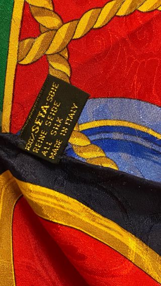Foulard seta 100% Made in Italy 85x80 Vintage 1980