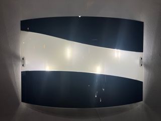 Lampada soffitto vetro curvo nero/bianco